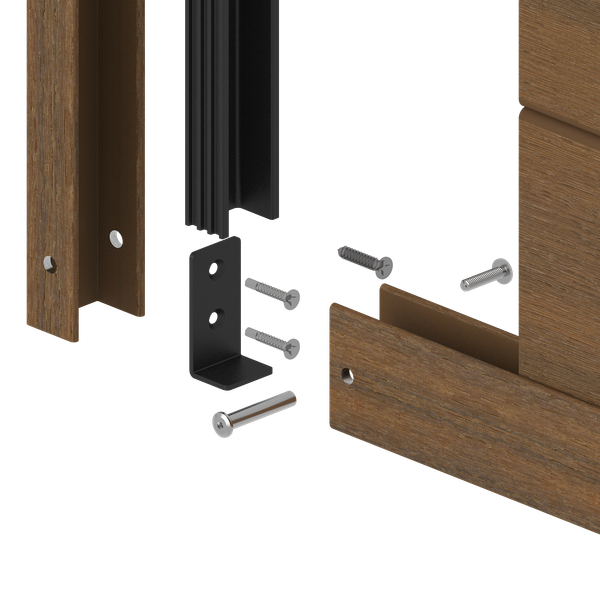 NewTechWood aluminium co-extrusie frameset t.b.v scherm i.c.m betonpalen, Teak - 179 cm - Afbeelding 5